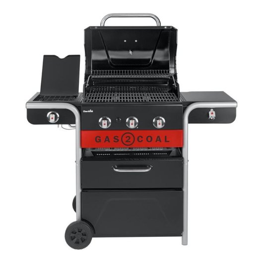 Barbecue Char-Broil Gas2Coal 330 Ibrido 3 Bruciatori Inox Bruciatore Laterale