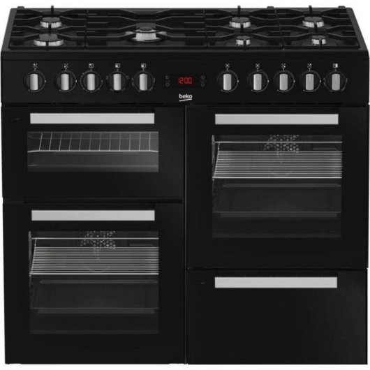 Cuisiniere autonome Beko PF335325DB 6 feux gaz et 3 fours electriques