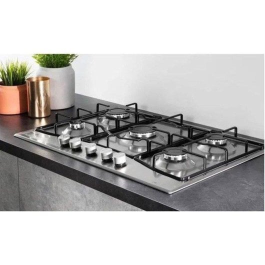 Placa de gas Hotpoint PCN 751 T/IX/HA 75 cm 5 quemadores acero inoxidable