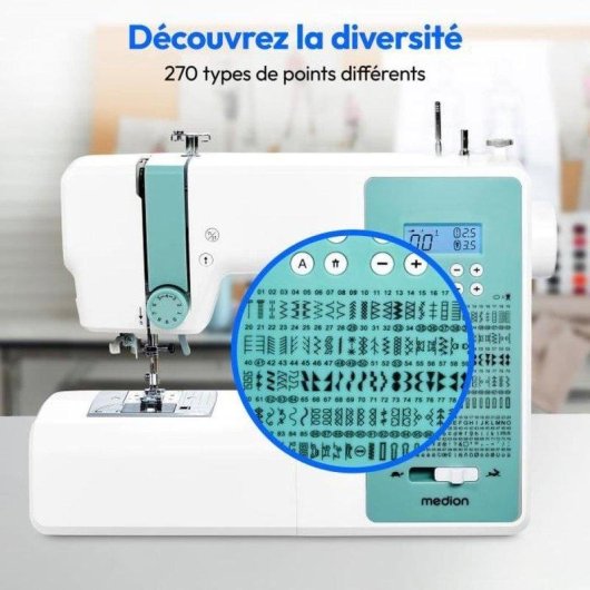 Machine a coudre Medion SD36 270 points 700 rpm LED