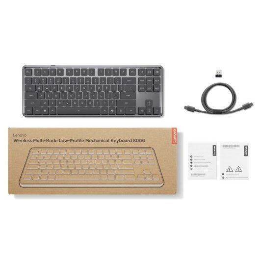Tastatur Lenovo Wireless Multi-Mode 8000 optisch kabellos German grau