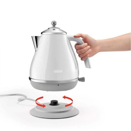 Bouilloire DeLonghi Icona Capitals 1,7 L 2000 W Acier Inoxydable Blanc