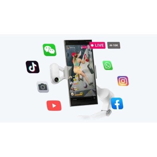 Estabilizador gimbal Insta360 Flow 2 AI Tracker Kit 3 Ejes Blanco