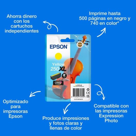 Cartucho de tinta Epson Claria Photo HD 250XL Amarillo