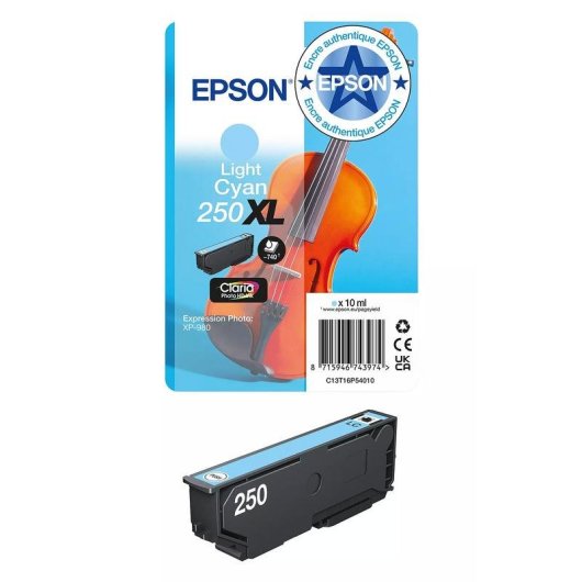 Cartucho de tinta Epson Claria Photo HD 250XL cian claro 10 ml