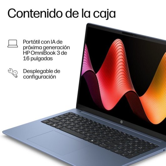 Portátil HP OmniBook 3 16-by0025ns 16" AMD Ryzen 5 40 16GB 1TB SSD Radeon 610M FreeDOS Azul/Space