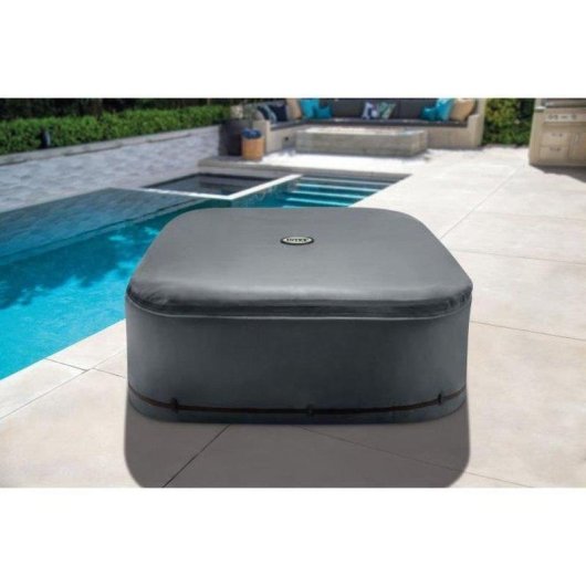 Cubierta Térmica Intex PureSpa Cuadrado 4 Personas Gris Oscuro