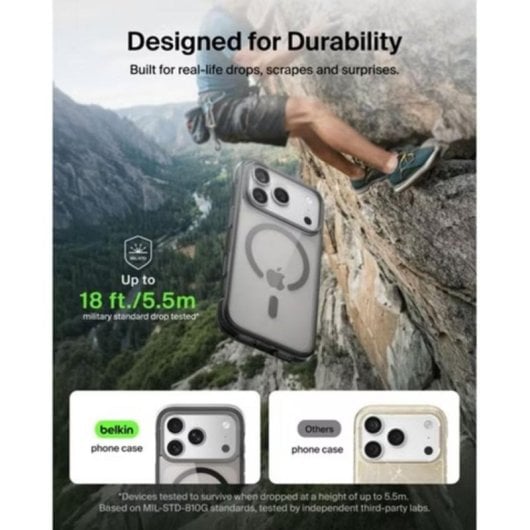 Funda para móvil Belkin Protect+ Series negra para iPhone 18 Pro Max y iPhone 17 Pro Max
