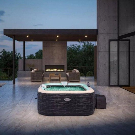 Spa Intex PureSpa Ardoise 4 Places 140 Diffuseurs LED Multicolore WiFi