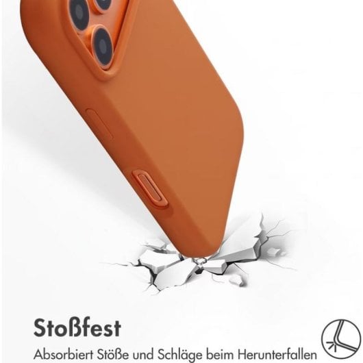 Funda para móvil Accezz trasera de silicona naranja MagSafe para iPhone 17 Pro y 18 Pro
