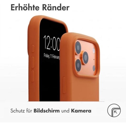 Funda para móvil Accezz trasera de silicona naranja MagSafe para iPhone 17 Pro y 18 Pro