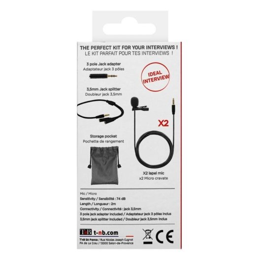 Micrófono TnB INLAPMICDB 3,5 mm de corbata con pinza