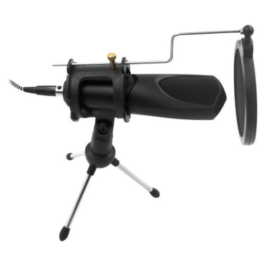Microfone TnB INMICROSTR USB omnidirecional com filtro antipop preto