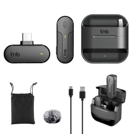 Microphone TnB INLAPMICWLBX USB-C omnidirectionnel avec station de charge