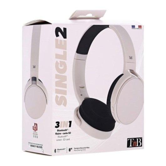 Auriculares TnB SINGLE 2 inalámbricos Bluetooth con jack y micrófono, rosa