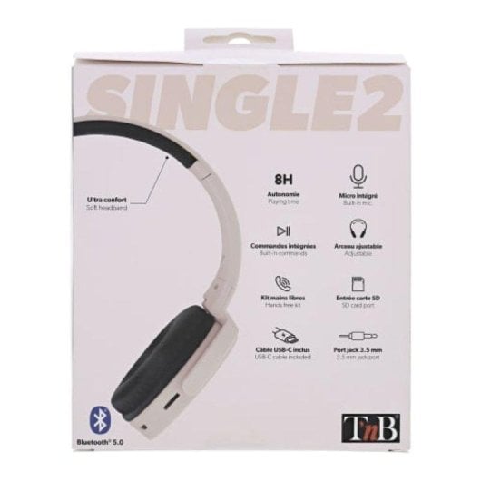 Auriculares TnB SINGLE 2 inalámbricos Bluetooth con jack y micrófono, rosa