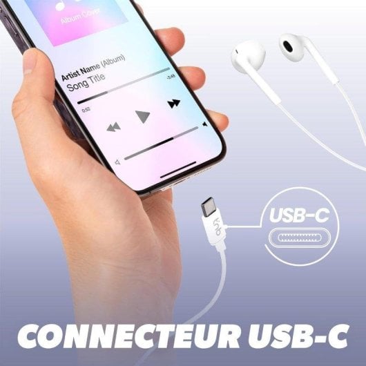 TnB C-Buds bedrade USB-C koptelefoon voor bellen en muziek wit