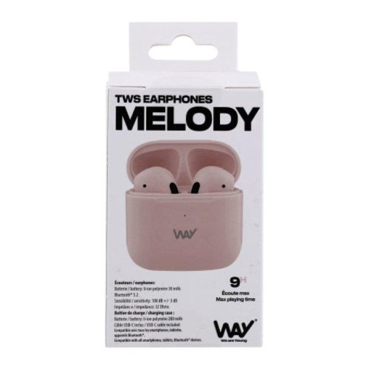 Auriculares TnB Melody 2 True Wireless Bluetooth Touch Rosa