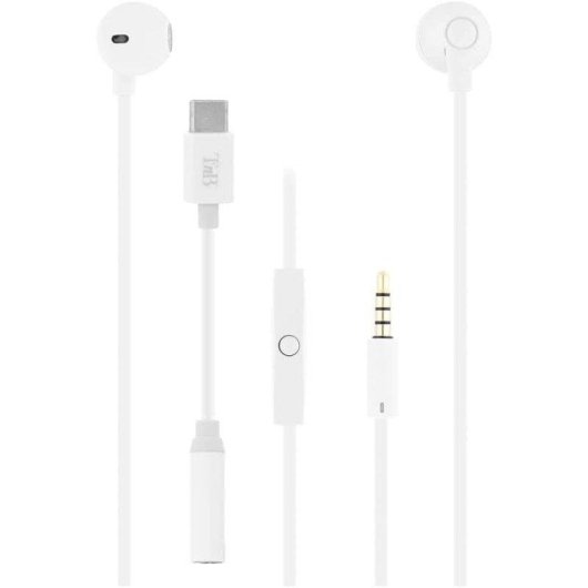 TnB SWEET bedrade oordopjes met USB-C adapter wit