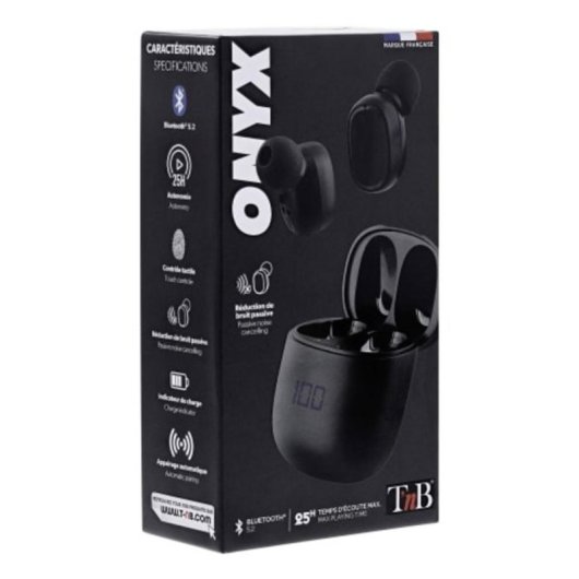 Auriculares TnB Onyx Bluetooth Inalámbricos TWS 24h Autonomía Negro
