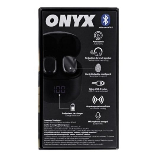 Auriculares TnB Onyx Bluetooth Inalámbricos TWS 24h Autonomía Negro