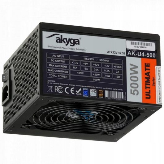 Netzteil Akyga AK-U4-500 500W 80+ Bronze Zertifizierung Nicht Modular