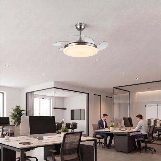 Ventoinha de Teto com Luz Yatek Kala 59W 107cm 6 Velocidades Pás Retráteis Comando