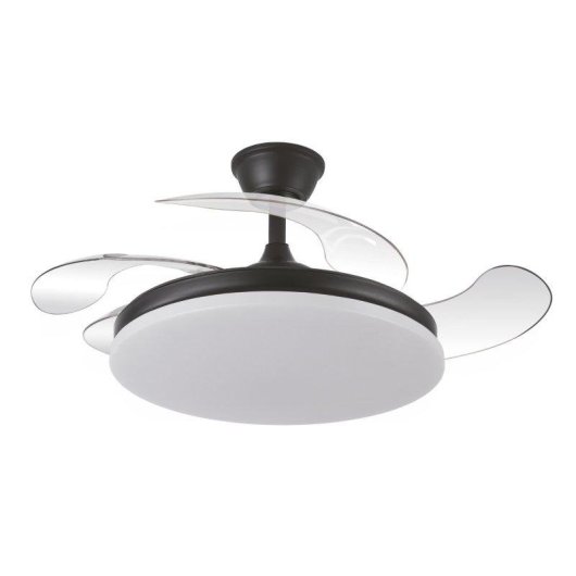 Ventoinha de Teto com Luz Yatek Kala 59W 6 Velocidades 107cm Pás Retráteis Comando Motor Silencioso