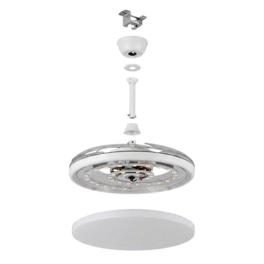 Ventoinha de Teto com Luz LED Yatek Kala 59W 6 Velocidades 107cm Comando Pás Retráteis Silenciosa