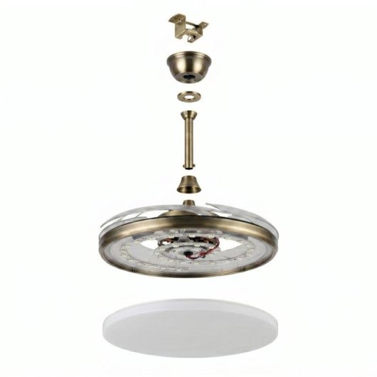 Ventilateur de Plafond avec Lumière LED Yatek Kala 59W 107cm 6 Vitesses Pales Rétractables Télécommande