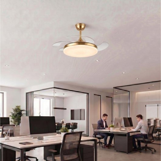 Ventilateur de Plafond avec Lumière LED Yatek Kala 59W 107cm 6 Vitesses Pales Rétractables Télécommande