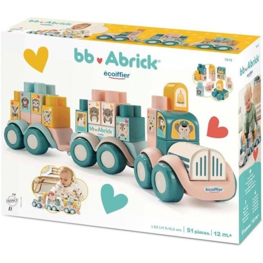 ECOIFFIER Abrick 7918 Tren de Animales para Construir 51 piezas