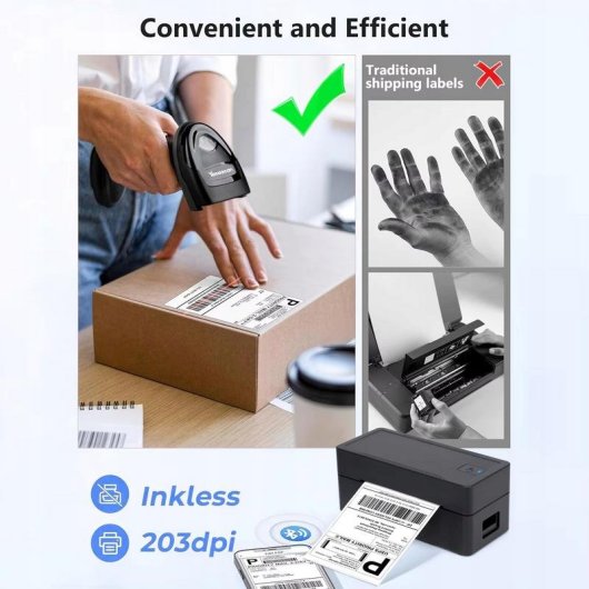Impressora térmica Bluetooth USB Zenwire TD-401 para etiquetas rápidas
