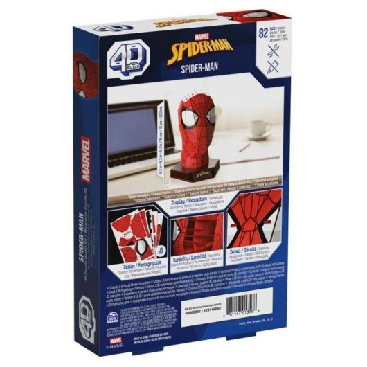 Spin Master 4D Build Masque Spider-Man Marvel 82 pièces