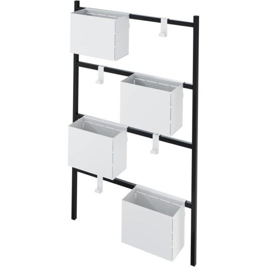 Soporte para plantas LEVIRA Ravi 87 cm Negro y Blanco