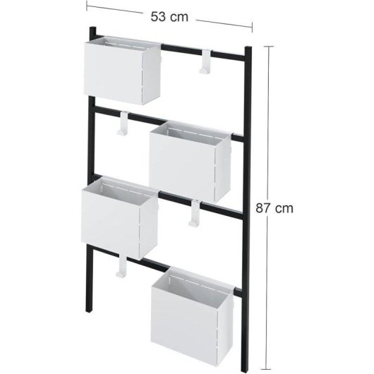 Soporte para plantas LEVIRA Ravi 87 cm Negro y Blanco