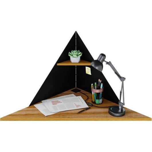 Scrivania ad angolo a parete Levira 110x55 cm nero Noce Troia