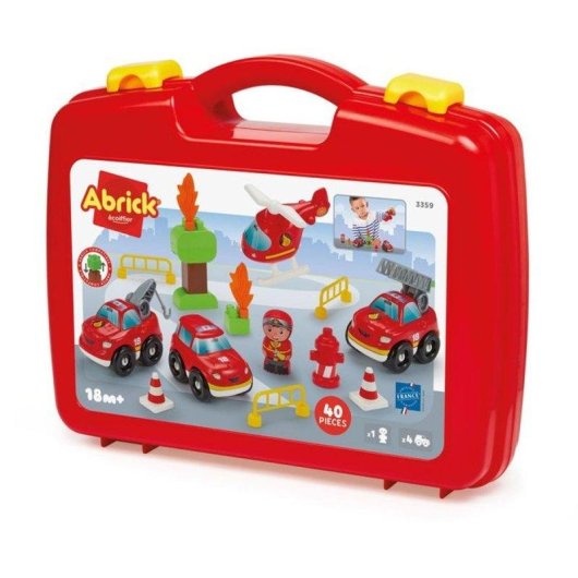 ECOIFFIER Abrick 3359 Feuerwehrfahrzeug-Koffer 40 Teile