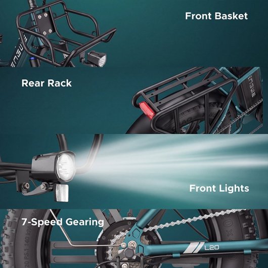 Velo electrique Engwe L20 BOOST 20 pouces Pneus 4.0