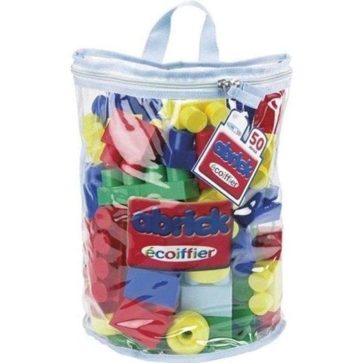 ECOIFFIER Abrick Set De 50 Maxi Ladrillos En Saquito Demi Lune Con Cierre Zip 7362 50 pièces