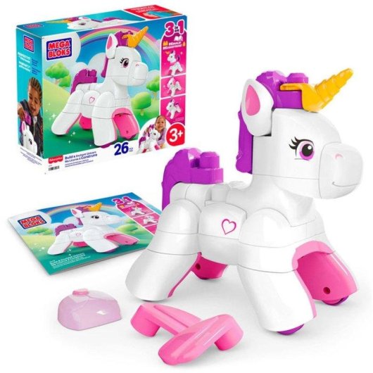 MEGA BLOKS Unicornio Construye y Disfruta 3 en 1 26 piezas