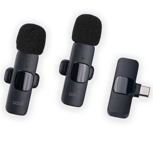 Microphone COOL sans fil double USB-C avec adaptateur