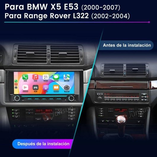 Autoradio JUNSUN 10,26 pollici Android 15 CarPlay GPS BMW X5 E53