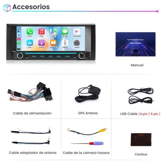 Autoradio JUNSUN 10,26 pollici Android 15 CarPlay GPS BMW X5 E53