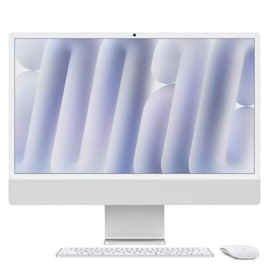 Ordenador todo en uno Apple iMac M4 CPU de 8 núcleos 16GB 256GB SSD Apple GPU Octa Core 24" macOS Sequoia Plata Vidrio estándar + Trackpad