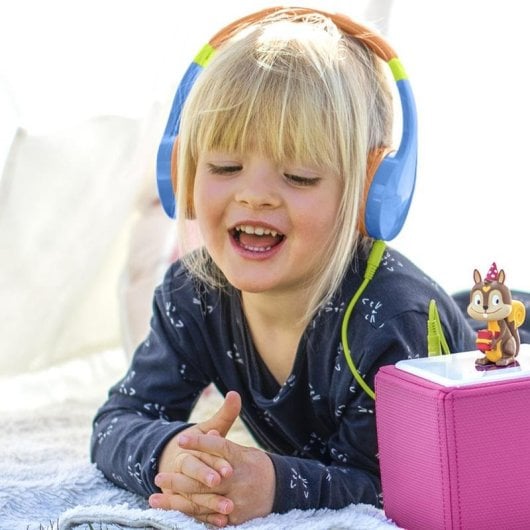 Auriculares Hama Kids Guard con cable jack 3,5 mm para niños, azul y naranja