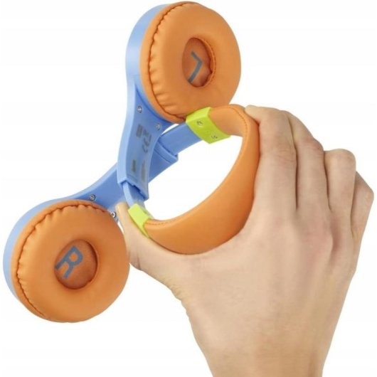 Auriculares Hama Kids Guard con cable jack 3,5 mm para niños, azul y naranja
