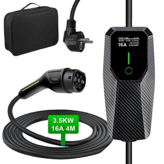 Chargeur EV portable JUNSUN 3,68 kW Type 2 Cable 4 m