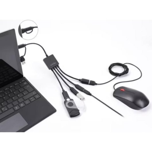 Hub USB Delock 4 porte USB-A e USB-C 5000 Mbit/s