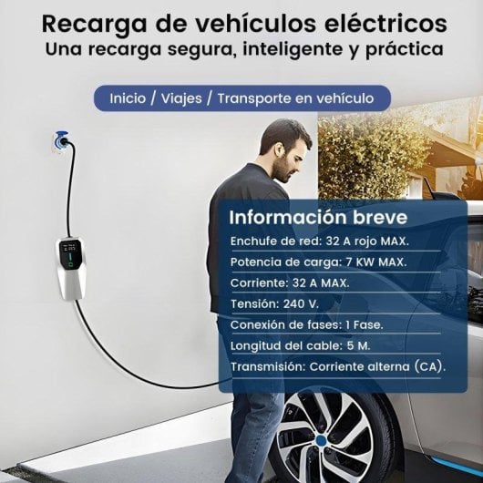 Chargeur EV Portatif JUNSUN 7 kW Type 2 Monophase